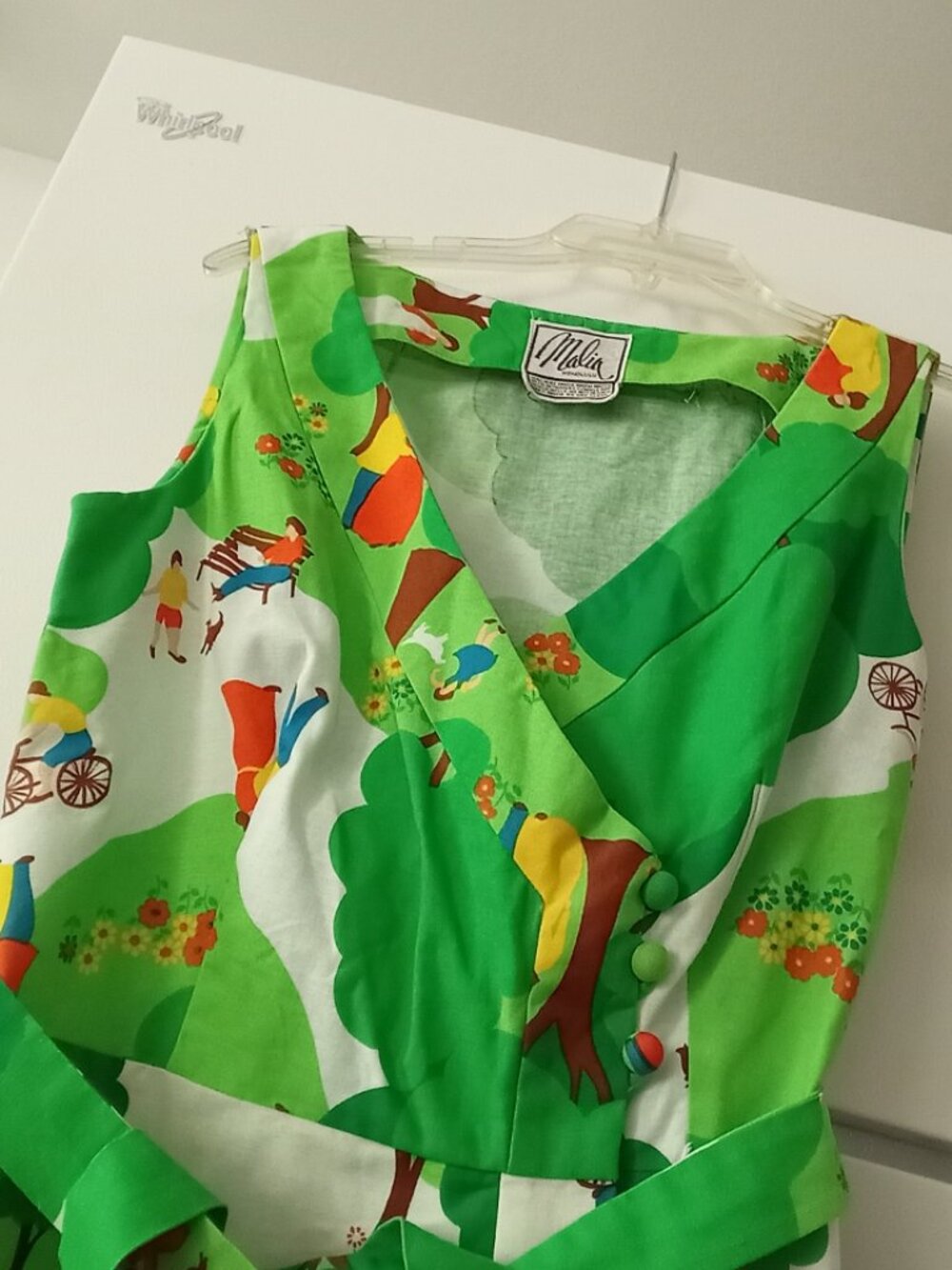 Rare Unworn 1950s/1960s Malia Honolulu Park Novelty Print Dress - Mint NOS - Picture 6 of 13